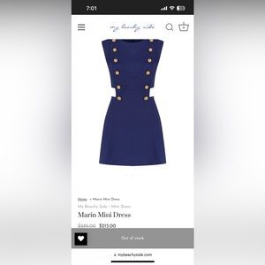 Medium Navy Marin Dress from My Beachy Side